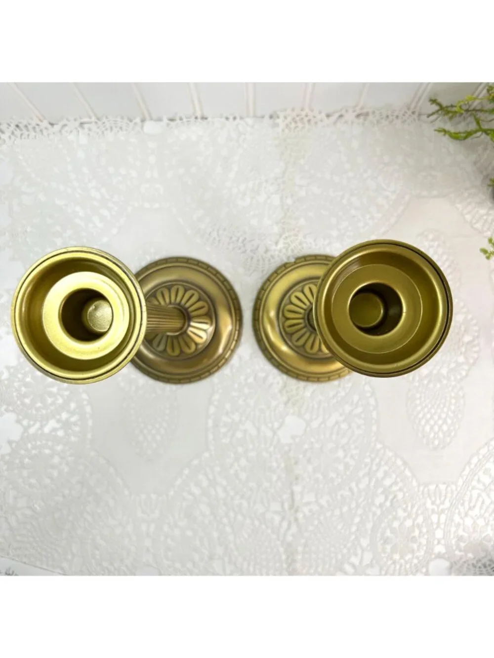 Vtg Party Lite Classic Creations 2 Satin Gold 10.5" Tall Taper Candle Holders - Picture 2 of 12